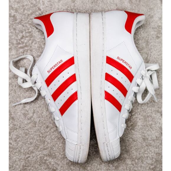 Adidas Superstar White Better Scarlet Red Sneakers Mens 8.5 Womens 10 IG9367 - Picture 3 of 16